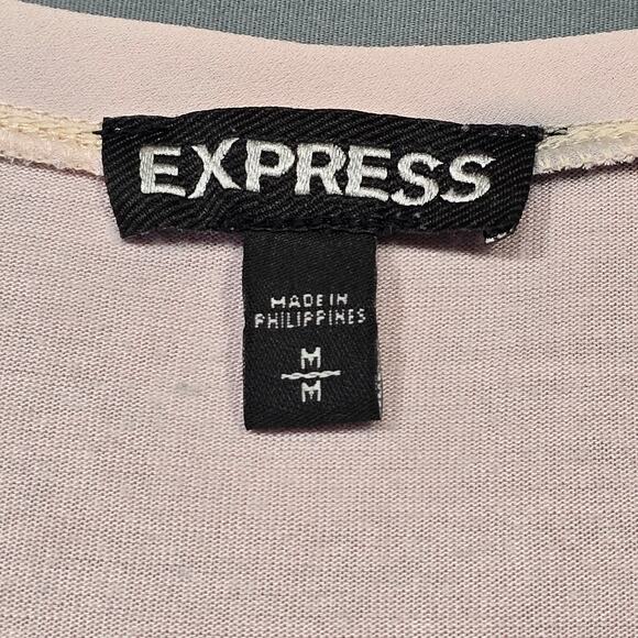 Express Pink Tank Top Preppy Sequin Floral Lightweight Scoop Neck Womens Size M - Picture 3 of 9